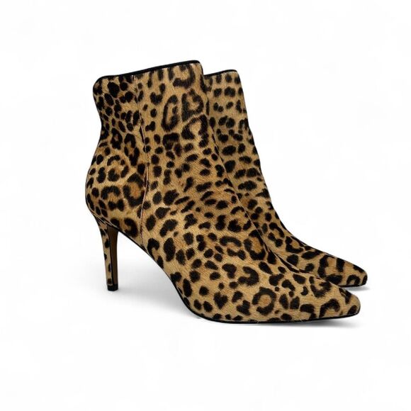 Steven madden Brown and black leopard print ankle boots with pointed toe - Picture 1 of 8